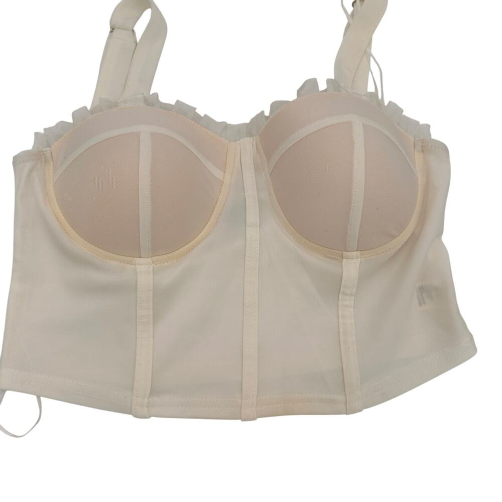 Haute Monde Off White Wireless Corset Bustier Size Small